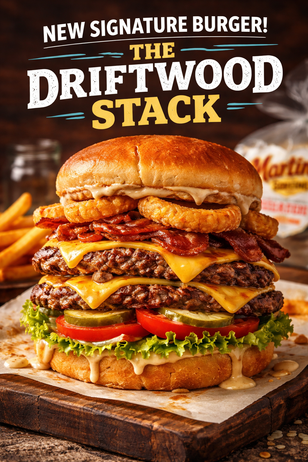 The Driftwood Stack signature burger